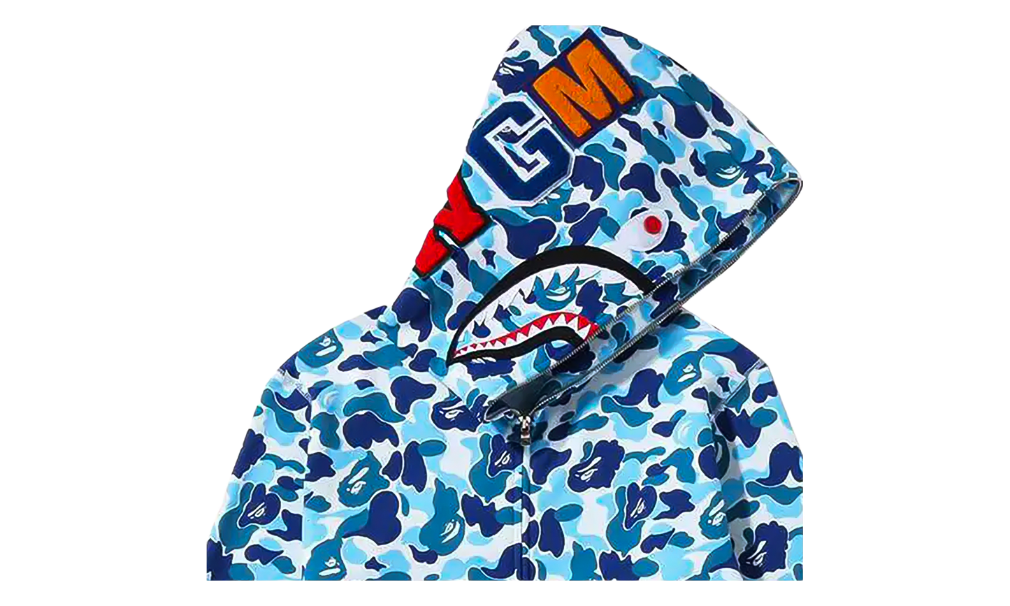 BAPE ABC Camo Shark Full Zip Hoodie Blue 1J30 115 007 BLUE