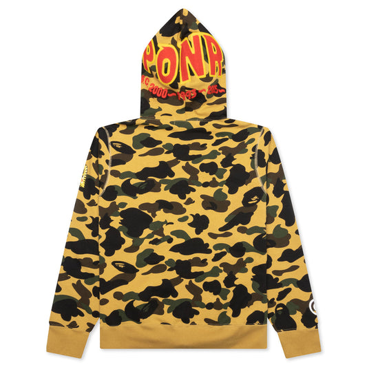 A BATHING APE 1st Camo 2nd Shark Full Zip Hoodie - Yellow