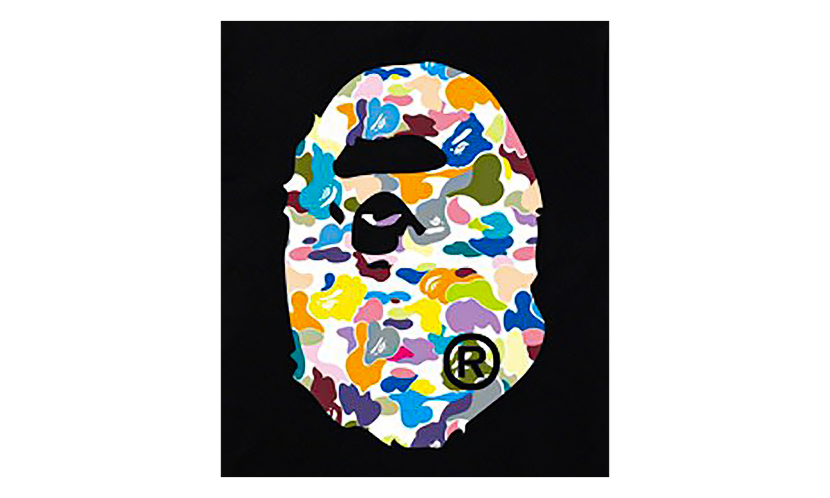 BAPE Multi Camo Big Ape Head T-Shirt Black Multi YXHLG5U0