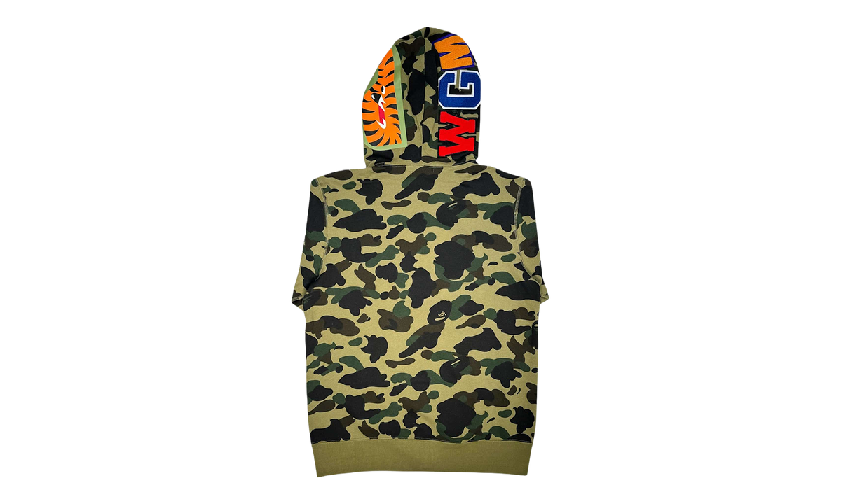 BAPE ABC Camo Shark Full Zip Up Hoodie Green 001ZPI201004M