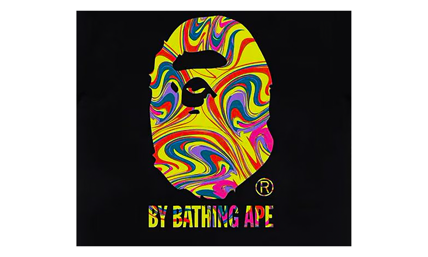 BAPE Marbling By Bathing Ape Tee Black 1J80 110 023 BLACK
