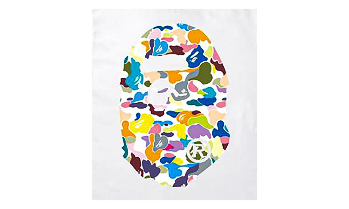 BAPE Multi Camo Big Ape Head T-Shirt White JL8SU5V8
