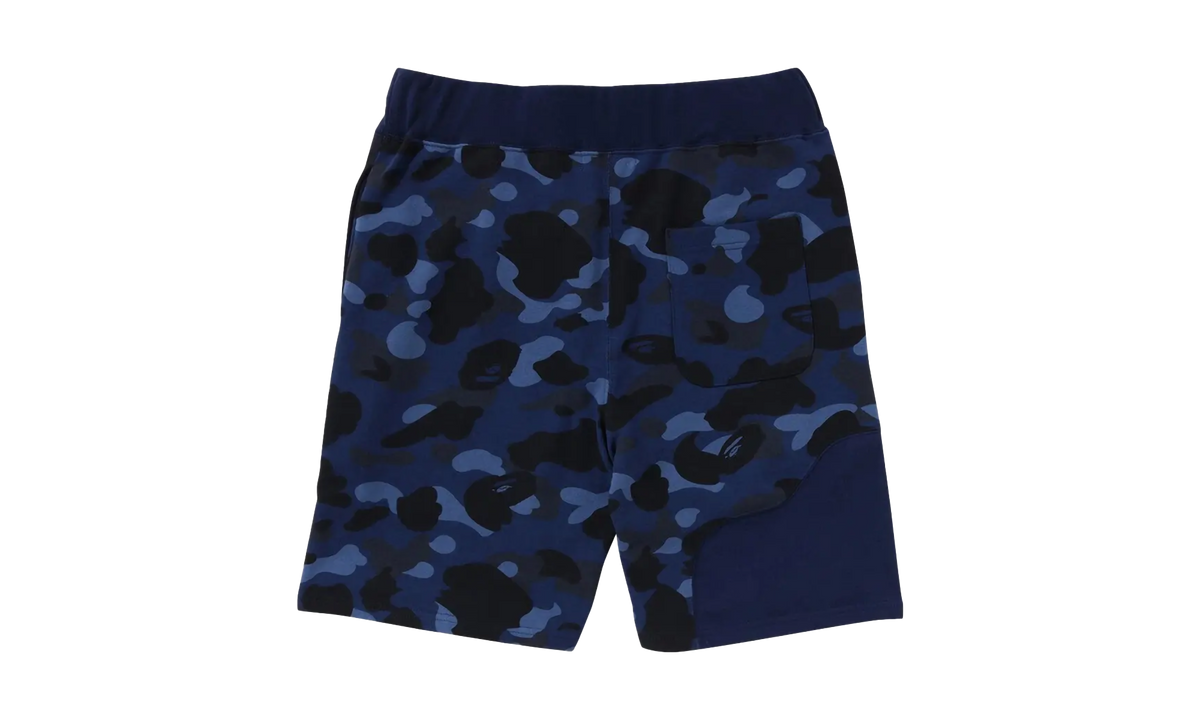 BAPE Color Camo Cutting Sweat Shorts Navy