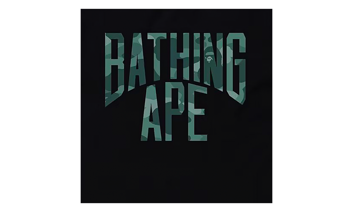 BAPE Layered Line Camo NYC Logo Tee Black / Green 1J80 110 030 BLACK GREEN