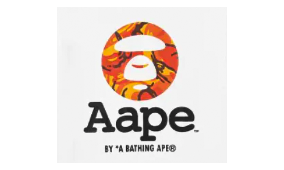 BAPE AAPE OG Moonface T-Shirt White Orange Camo B762DA4F