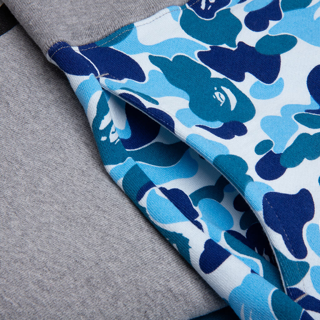 A BATHING APE Abc Camo Side Shark Sweat Shorts - Blue