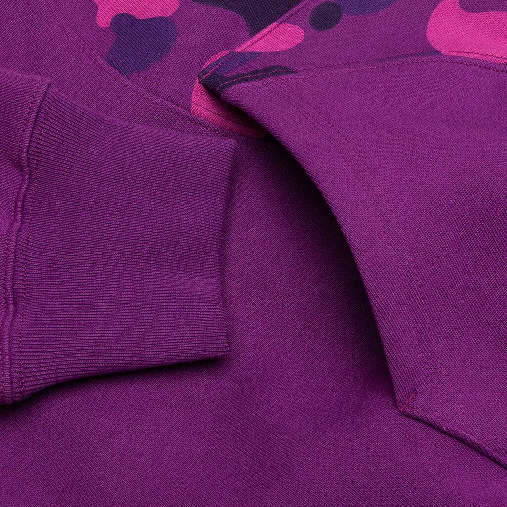 A BATHING APE Color Camo College Cutting Relaxed Fit Hoodie - Purple