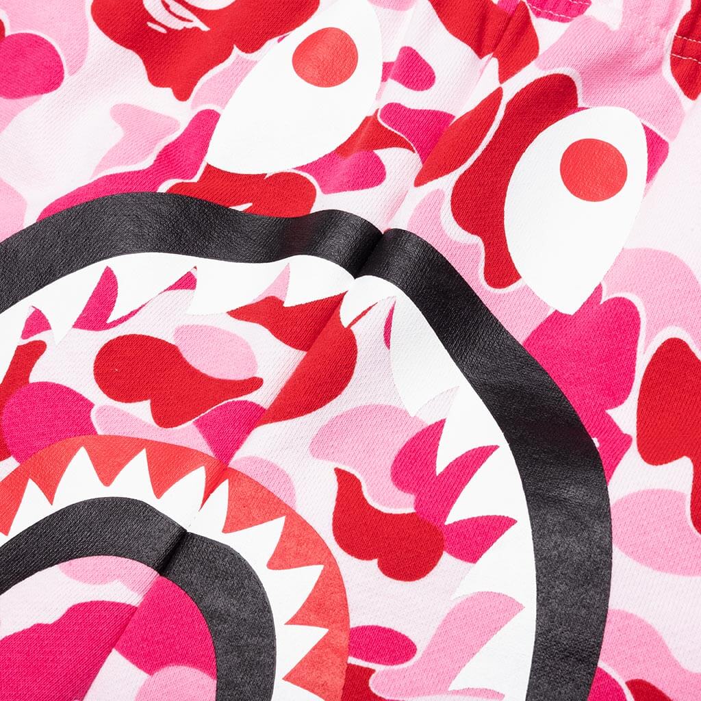 A BATHING APE ABC Camo Shark Sweat Shorts - Pink