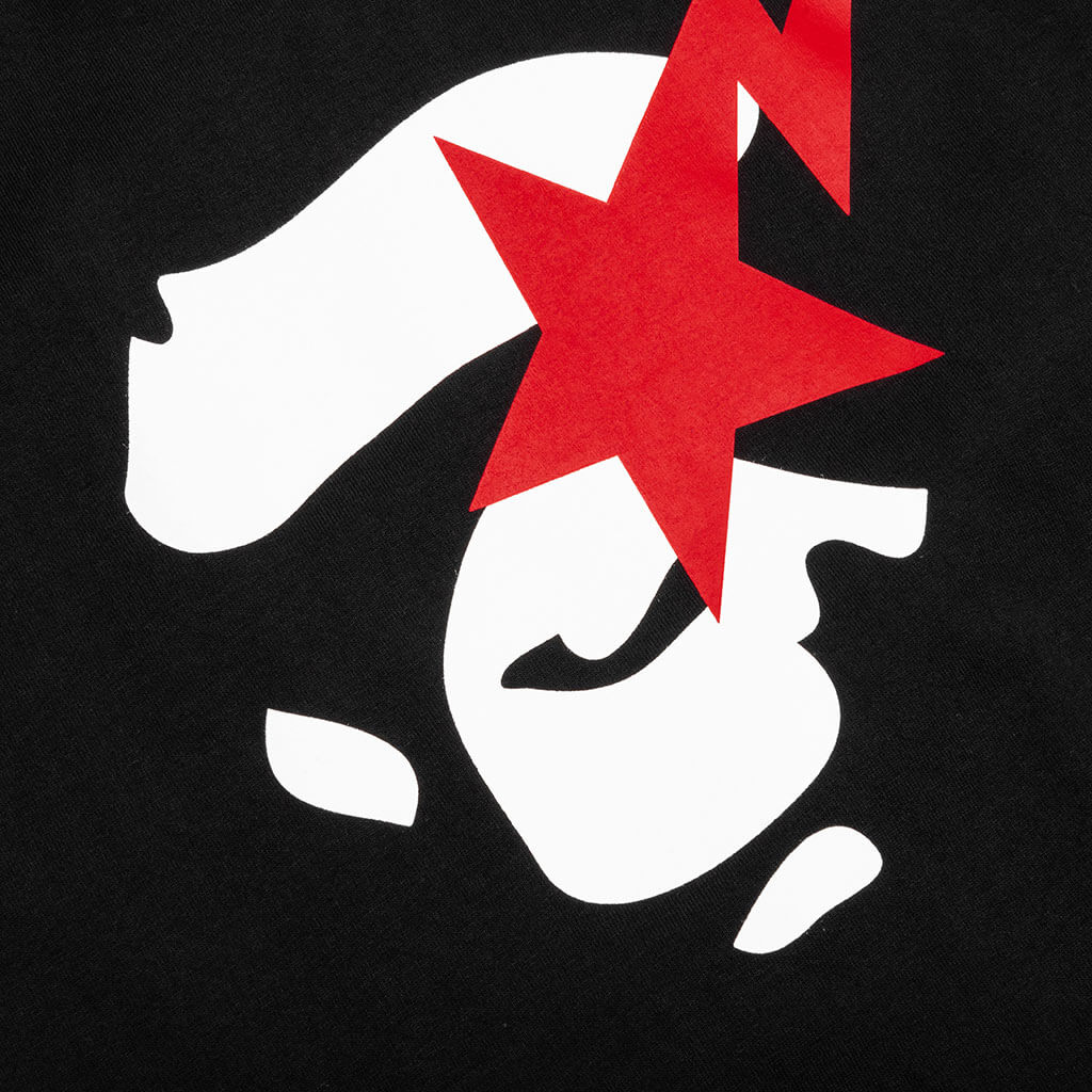A BATHING APE Ape Face Sta Tee - Black