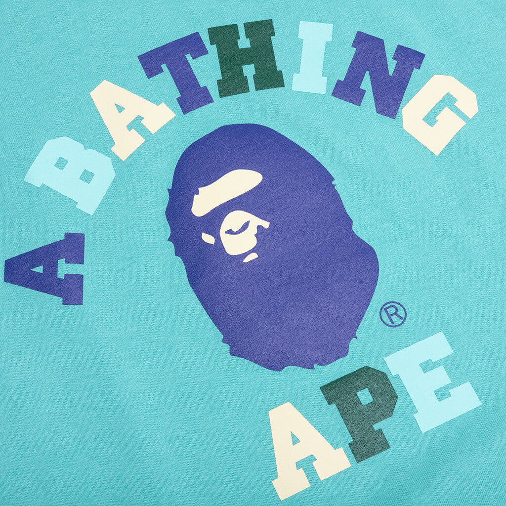 A BATHING APE Colors College Tee - Blue