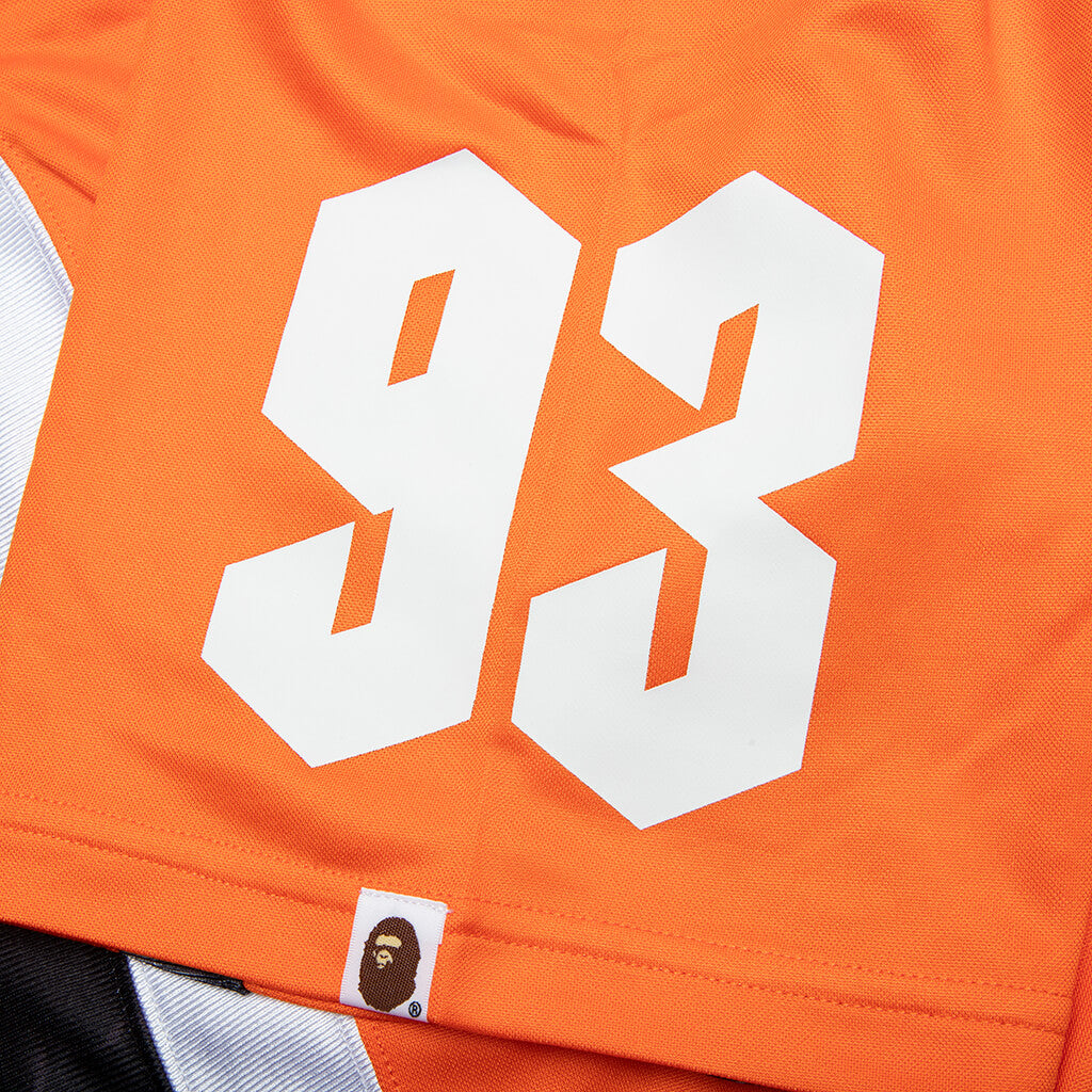 A BATHING APE Multi Logo Relaxed Fit Soccer Jersey - Orange