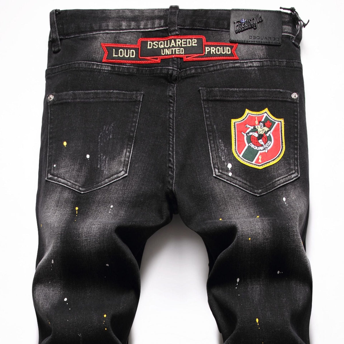 Dsquared2 Jeans Badge Embroidered Stretch Ripped Slim Fit Jeans NextBlock