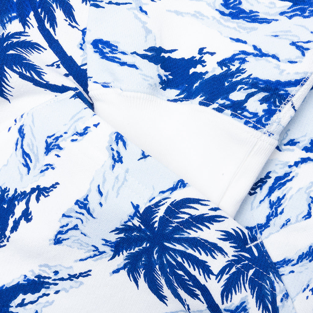 A BATHING APE Palm Tree Camo Relaxed Fit Shark Full Zip Hoodie - Blue
