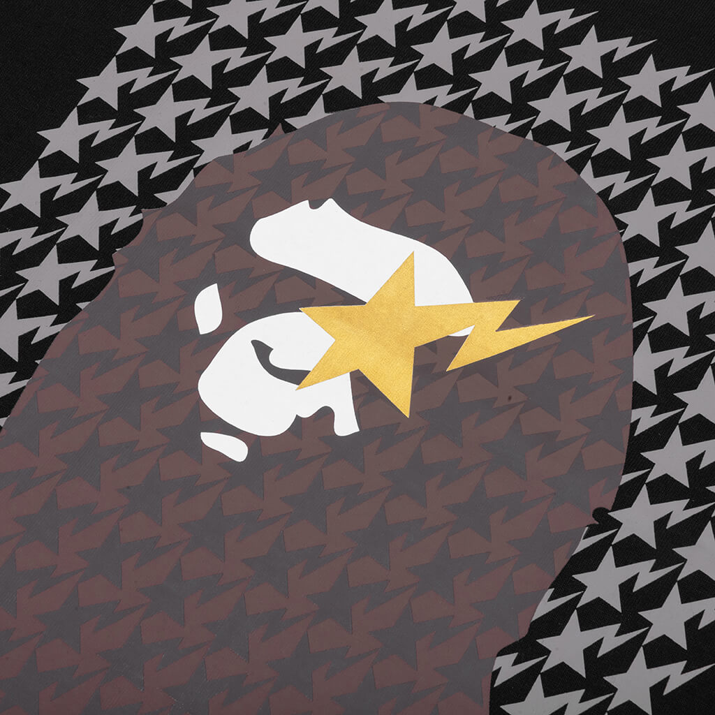 A BATHING APE STA Houndstooth Ape Head Tee - Black/Brown