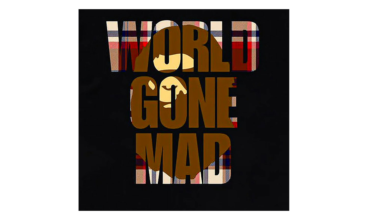 BAPE Check WGM Ape Head Overlap Tee Black 1J30 110 053 BLK