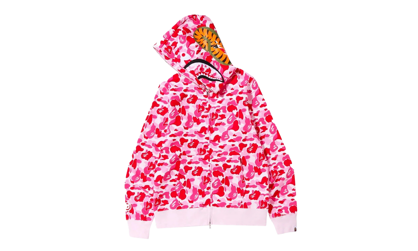 BAPE ABC Camo Shark Full Zip Hoodie Pink 1J30 115 007 PINK