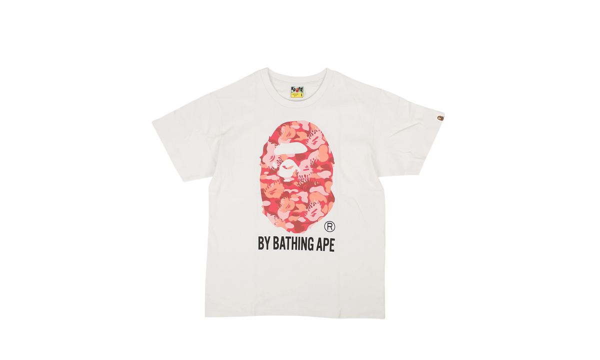 BAPE Red Big Head Tee White BAP XTSH 0050