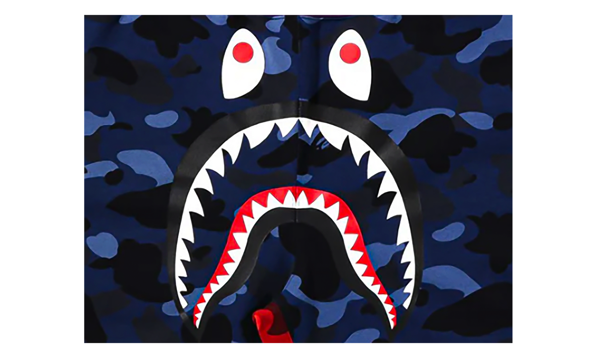 BAPE Crazy Camo Shark Sweat Shorts Navy 1I20 153 003 NAVY
