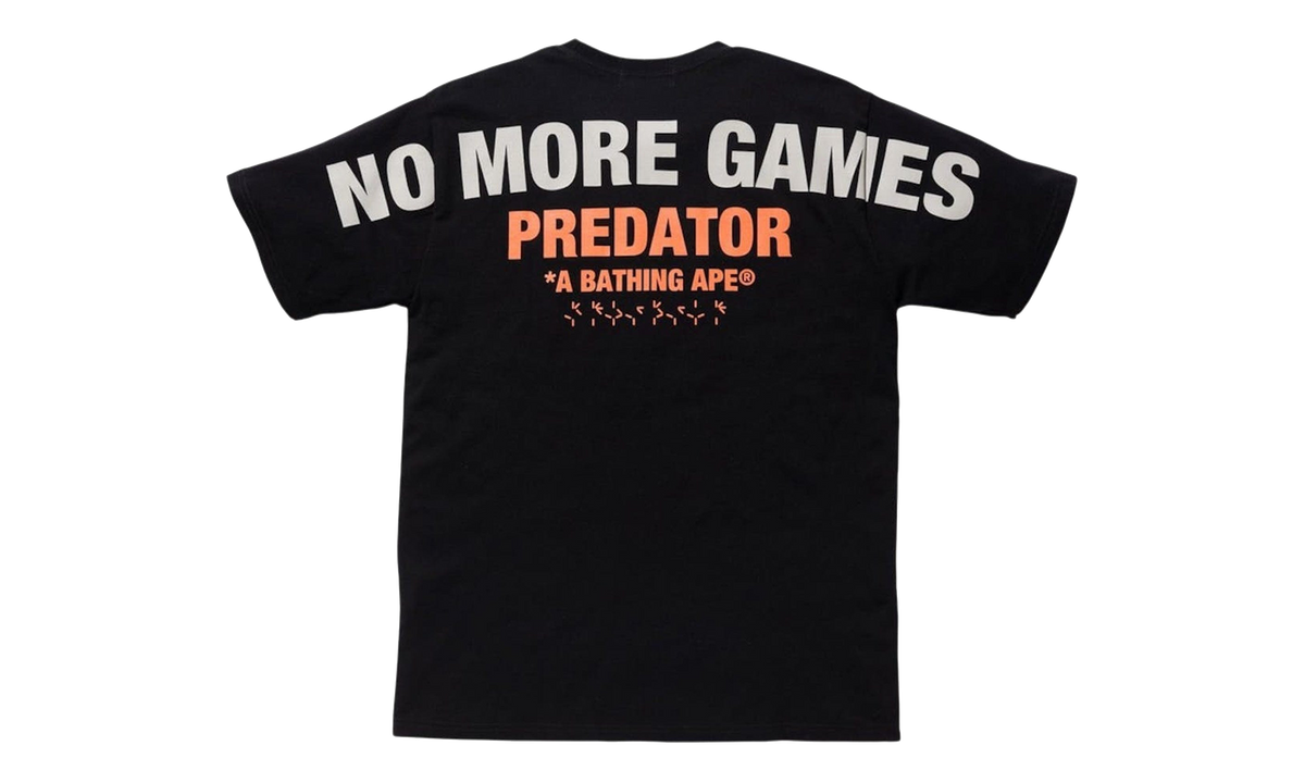 BAPE Predator No More Games Logo Short Sleeve T-Shirt Black Multicolor BPSCTB