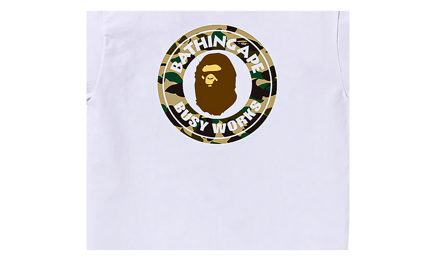 BAPE 1st Camo Busy Works Tee White / Camo 0ZXTEM014101Q WHR