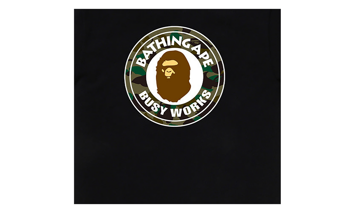 BAPE 1st Camo Busy Works Tee Black / Green 0ZXTEM014101Q BKM