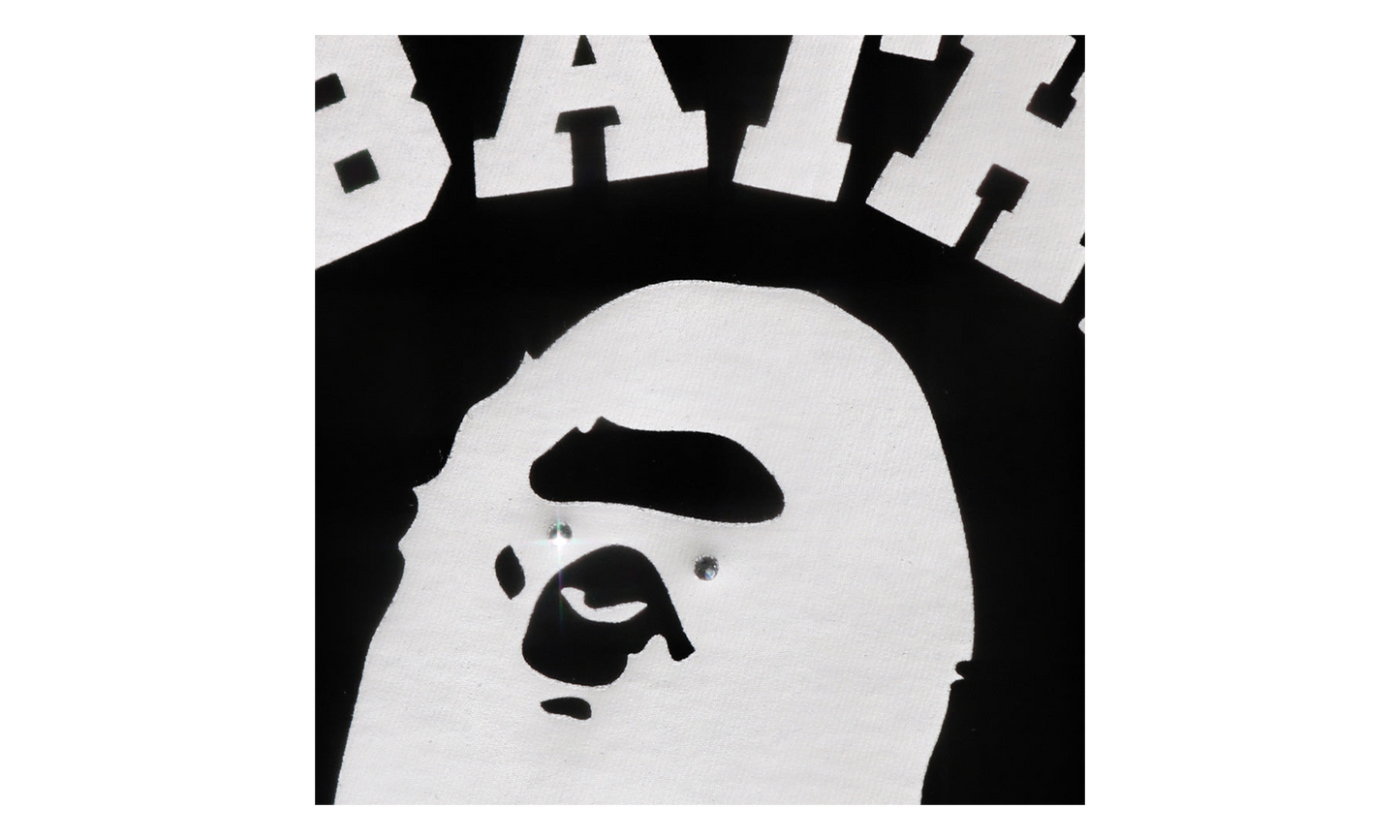 BAPE Crystal Stone Eye College Tee Black 0ZXTEM350101Q BKX