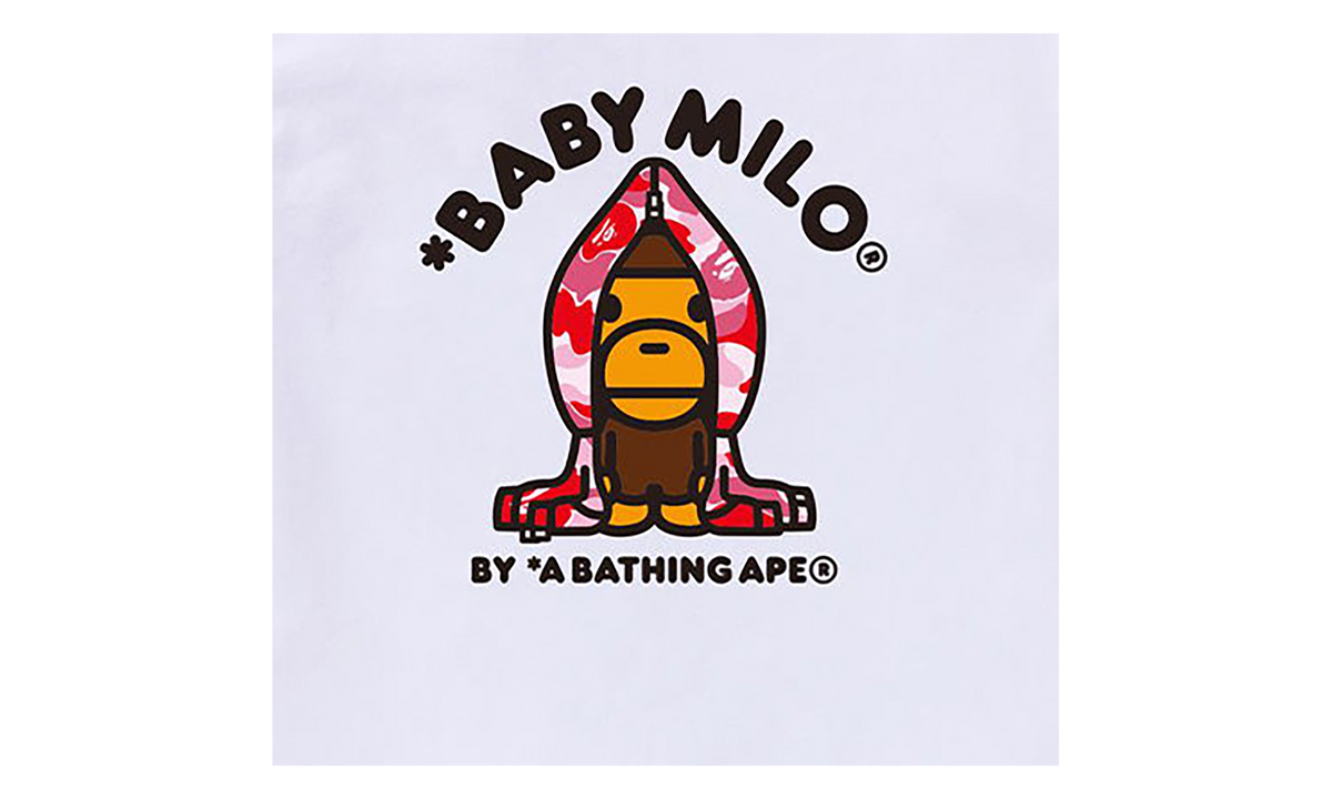 BAPE ABC Camo Milo Hoodie SS Tee White/Pink Camo 0ZXTEMX00510Q WHT