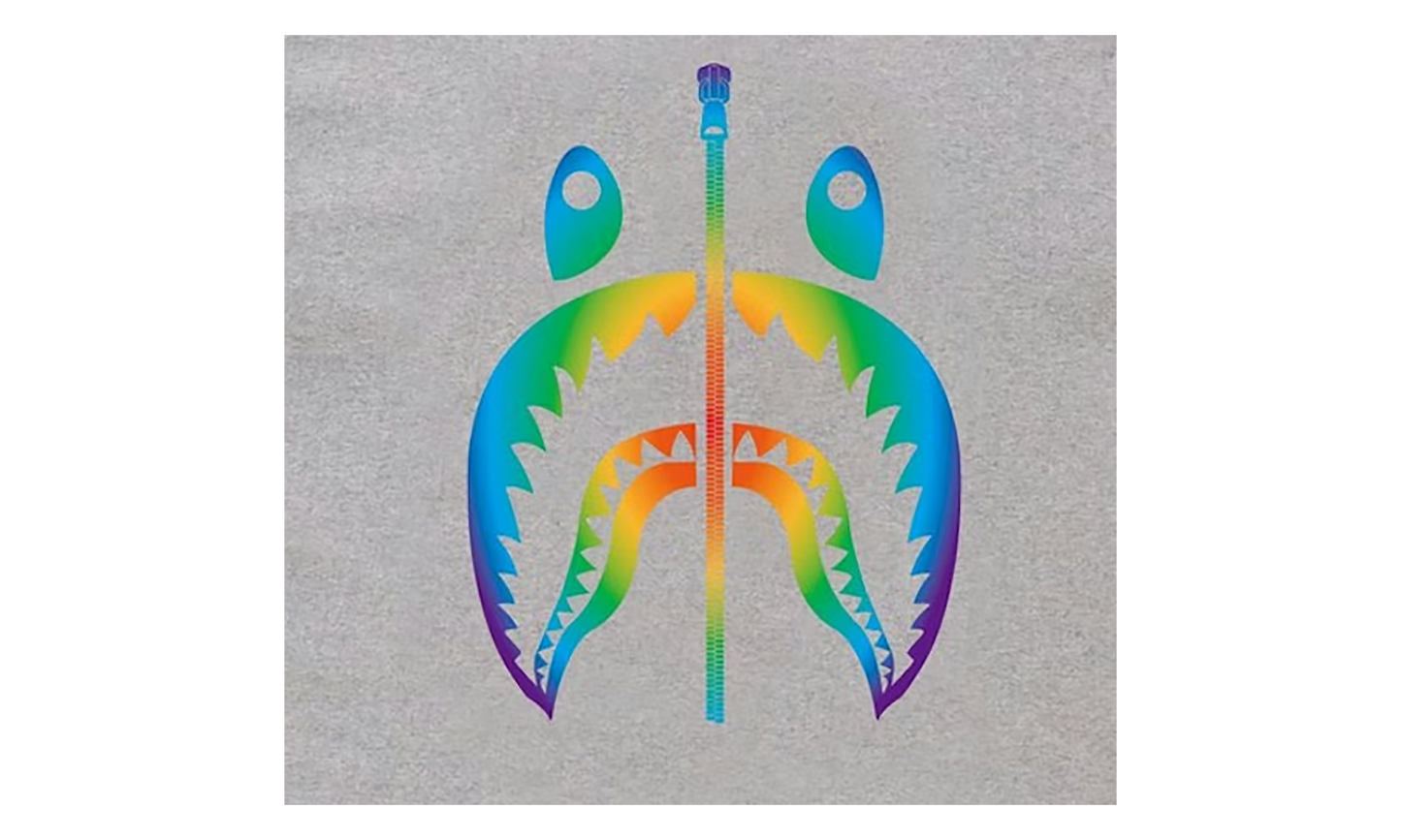 BAPE Rainbow Shark Tee Grey BAPE010