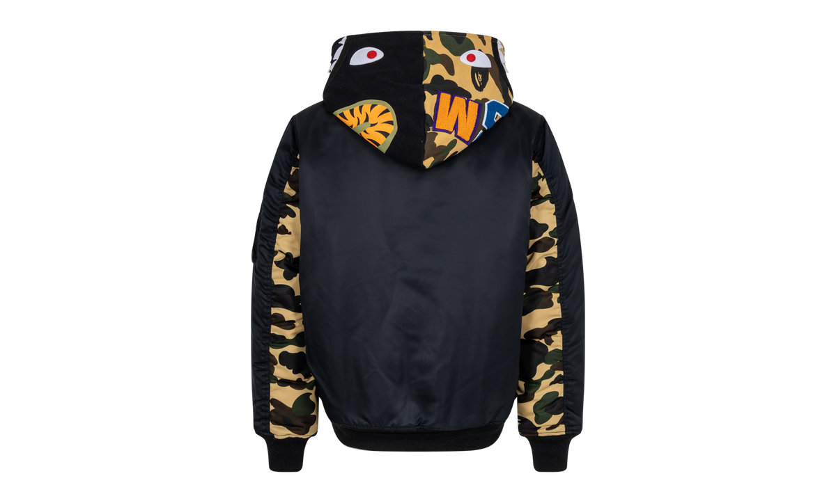 BAPE Shark Hoodie MA-1 Black Camo JK M141002 C