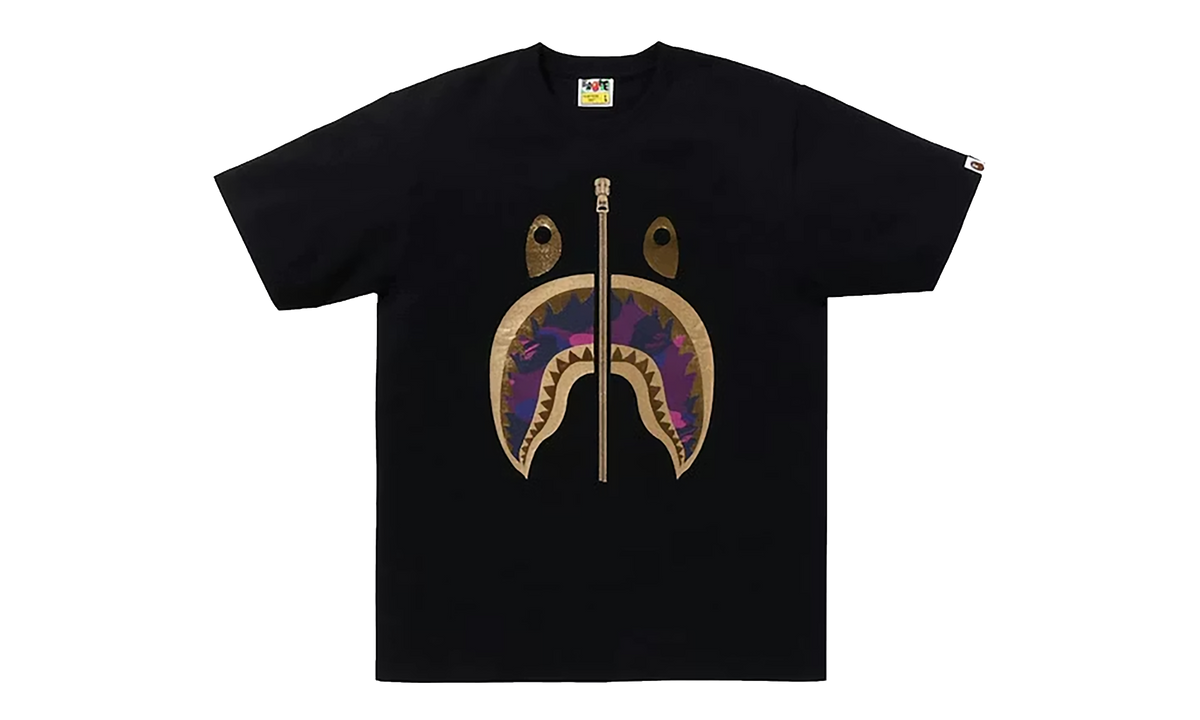 BAPE Color Camo Shark Tee SS24 - Black Purple BAPE012