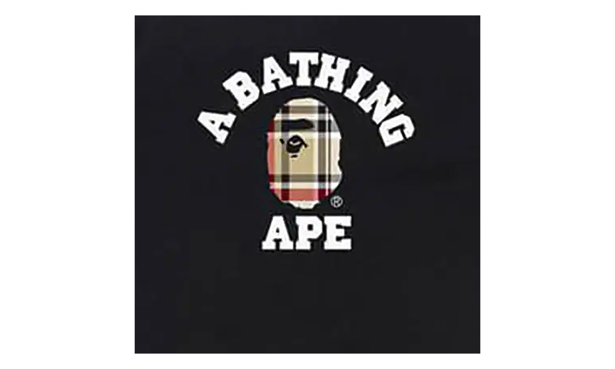 BAPE Check College Tee Black / Beige 1F80 110 035 BLACK BEIGE