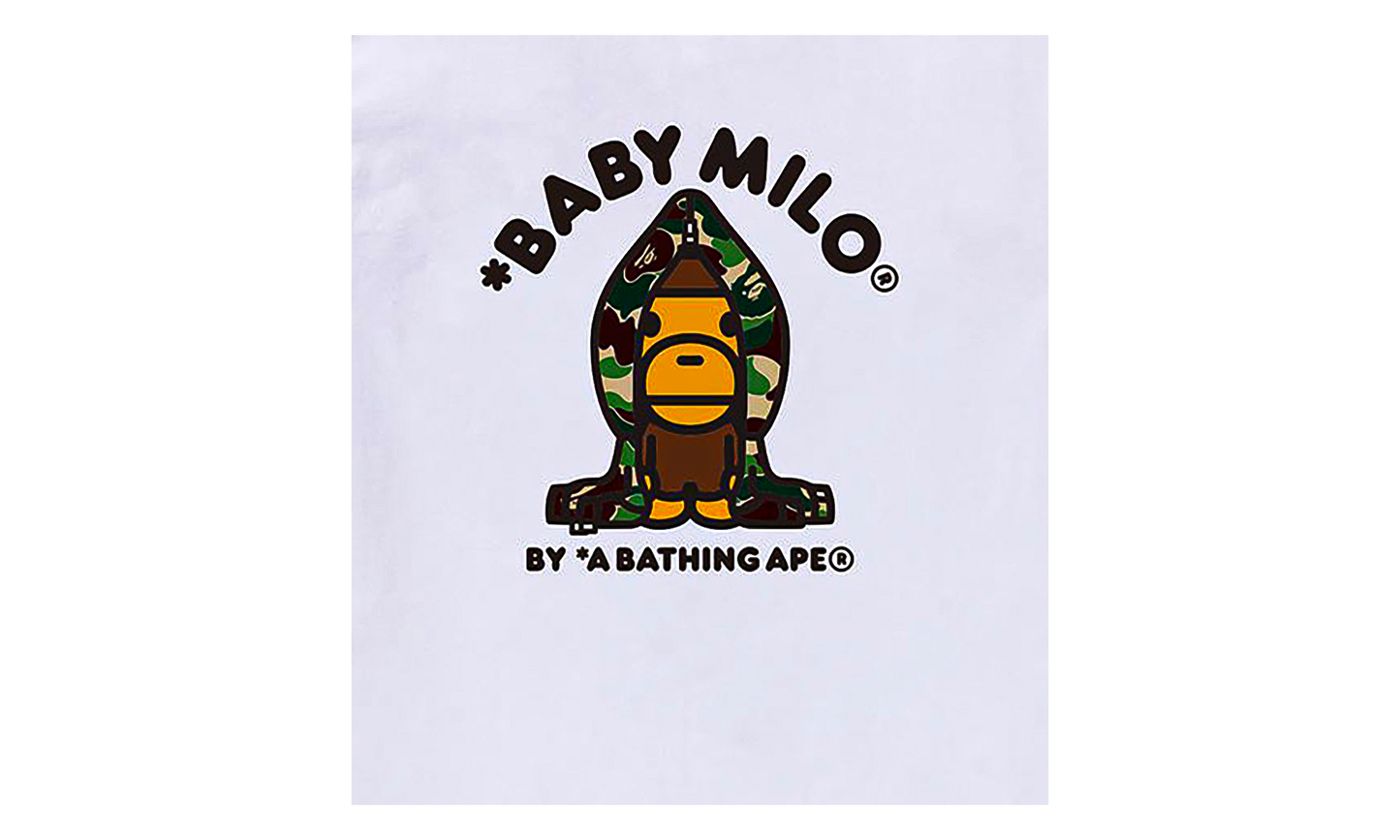 BAPE ABC Camo Milo Hoodie SS Tee White/Green Camo 0ZXTEMX00510Q WHM