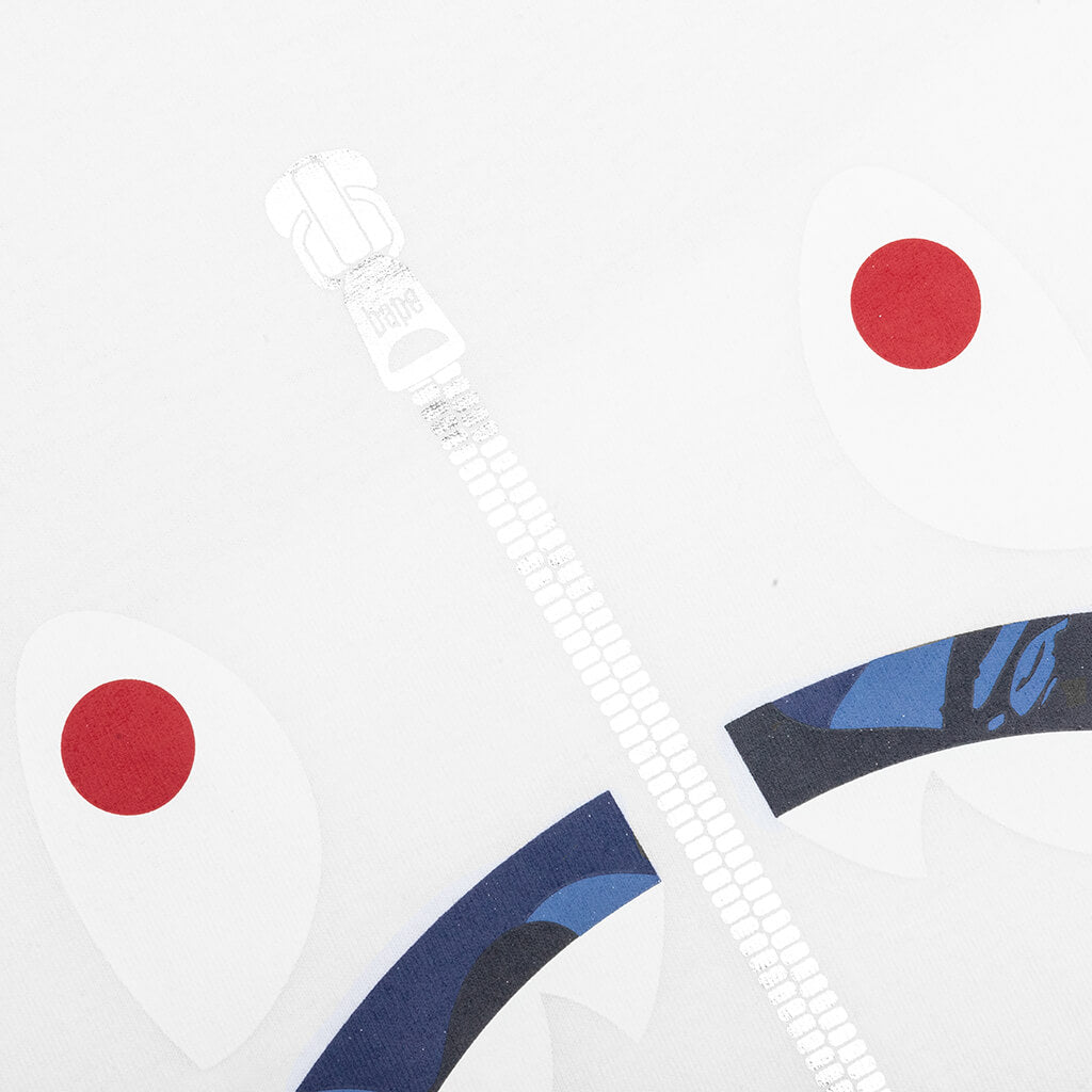 A BATHING APE Color Camo Shark Tee - White/Navy