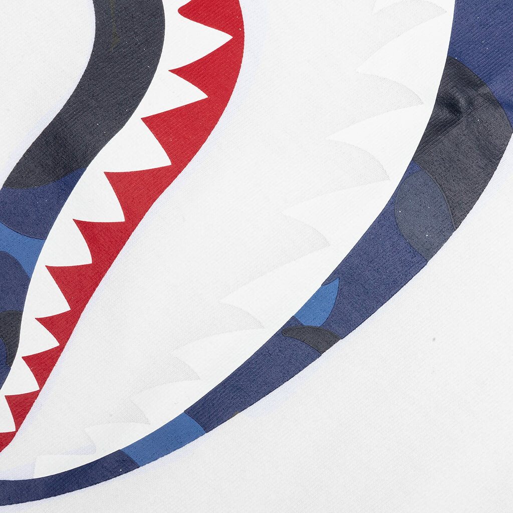 A BATHING APE Color Camo Shark Tee - White/Navy