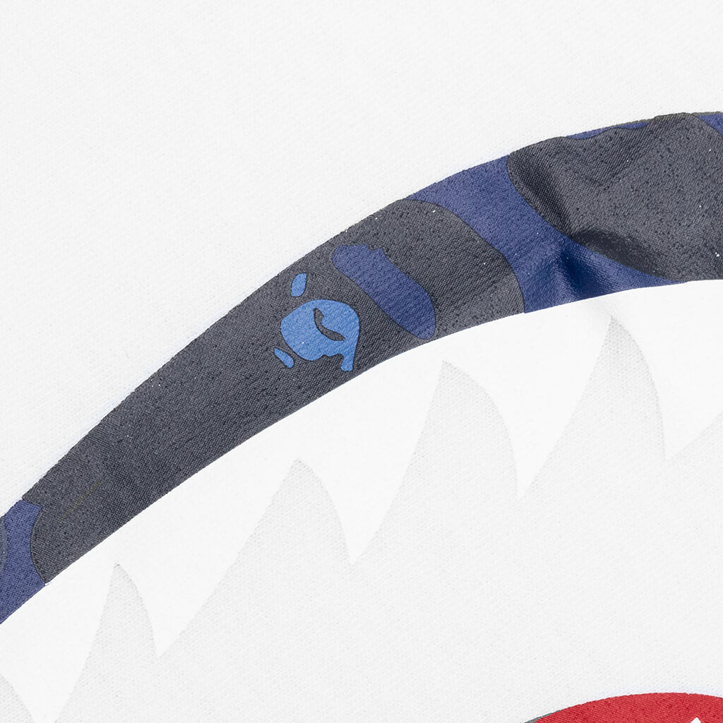 A BATHING APE Color Camo Shark Tee - White/Navy
