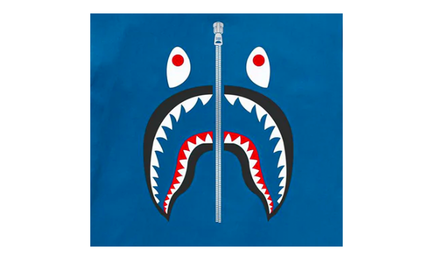 BAPE Shark Tee Blue 0ZXTEM110003N BLUE