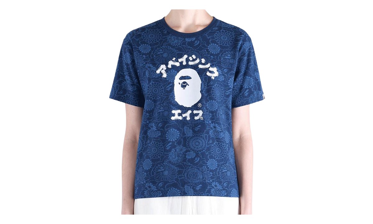 BAPE Japanese Art Camo College Tee Indigo 1M30109305 ING