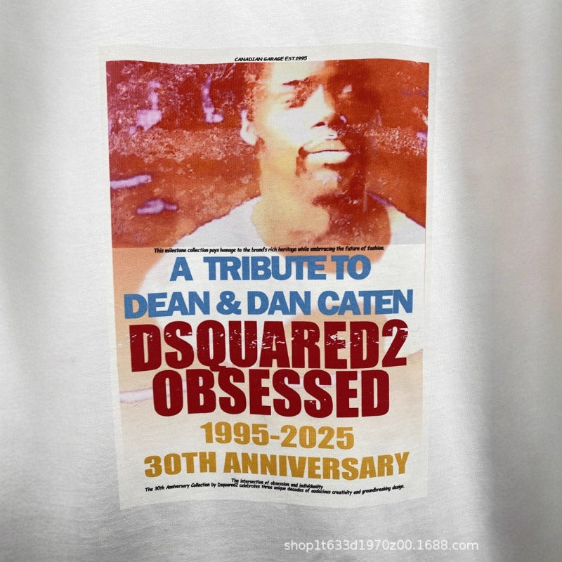 Dsquared2 T-Shirt Retro Printing Trendy Brand NextBlock