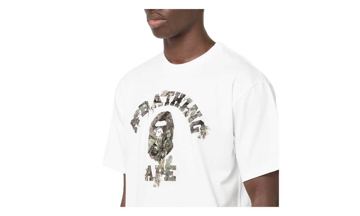 BAPE Tree Edge Camo College Tee White / Brown 1L80 110 030 WHT