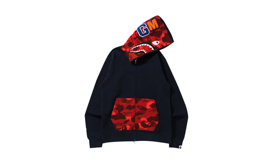 BAPE Full Zip Hoodie Color Camo Shark - Navy / Red 5DDF9C62