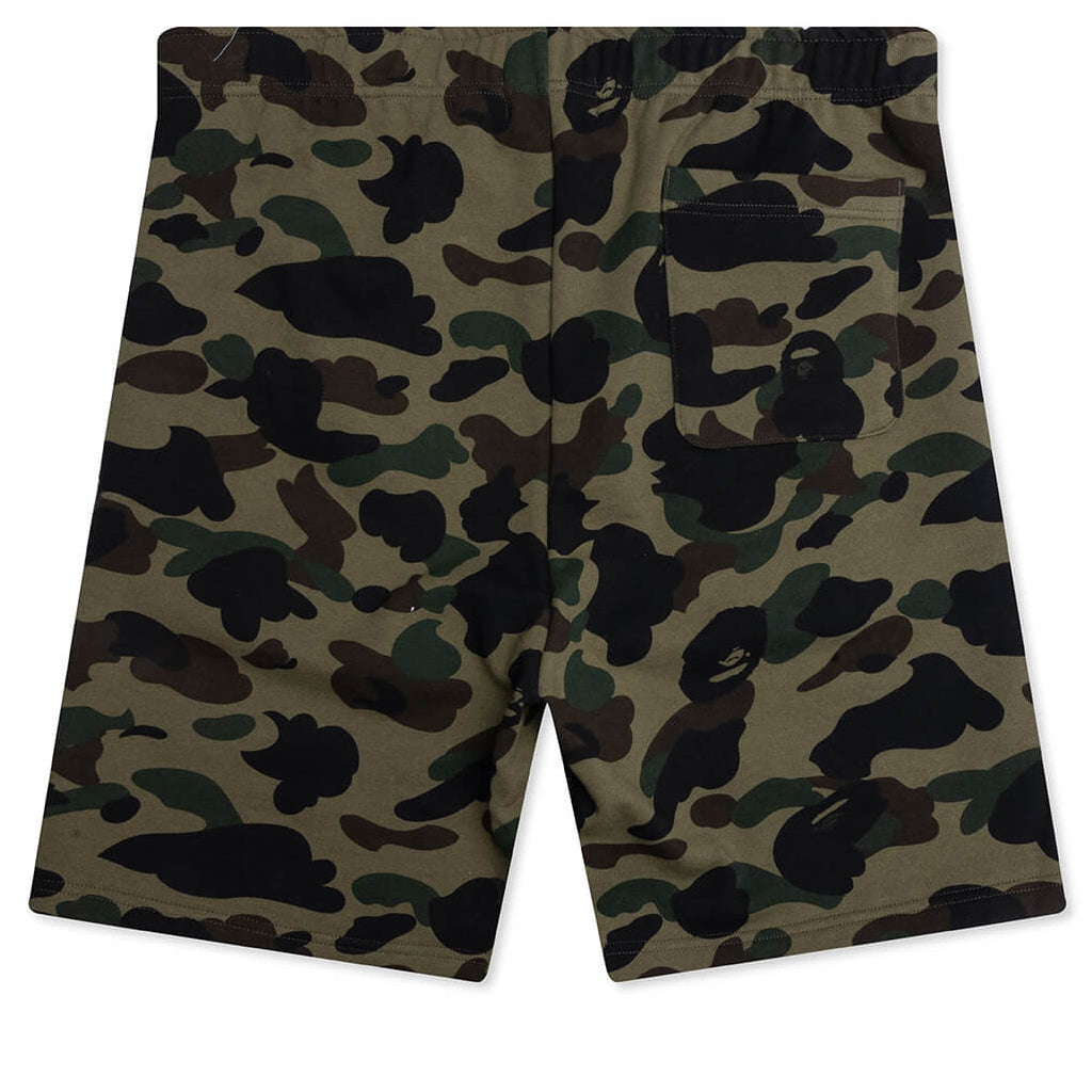 A BATHING APE 1ST Camo Shark Regular Fit Sweat Shorts - Green