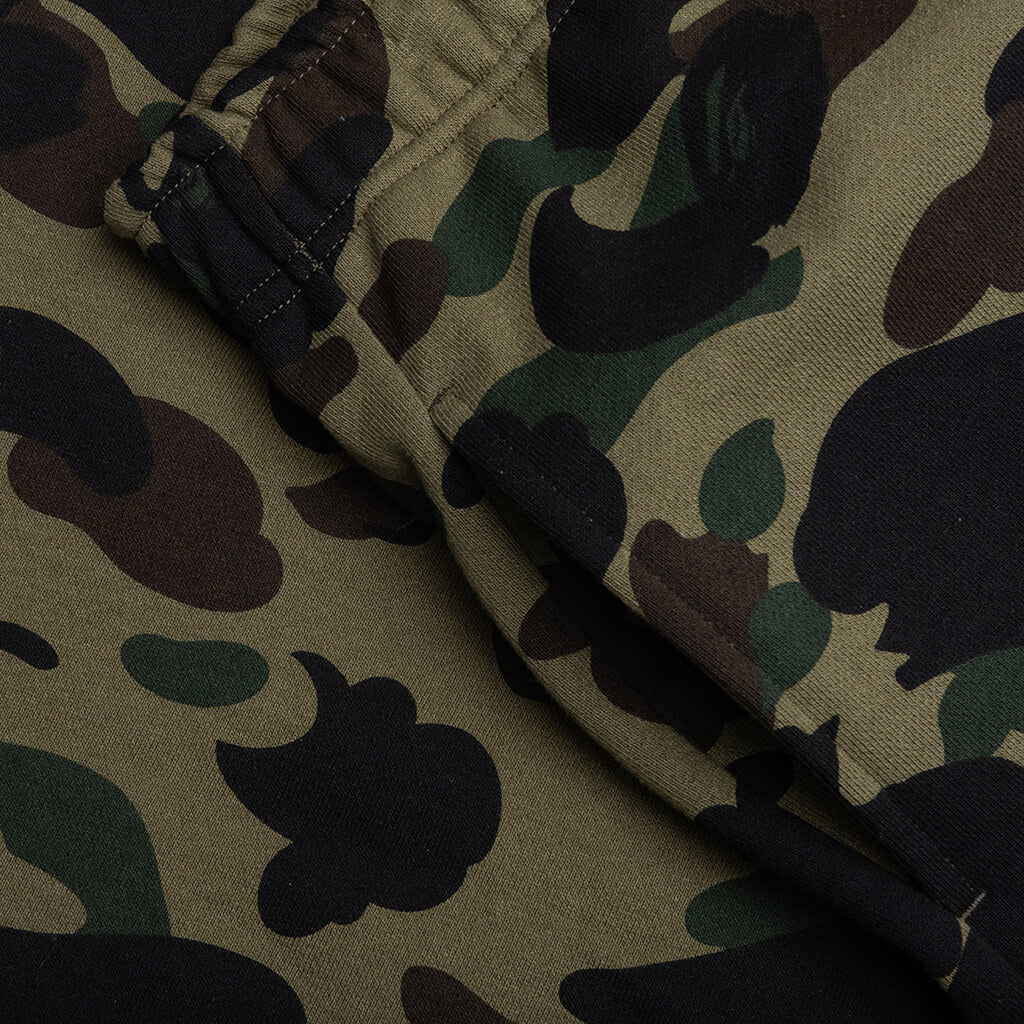 A BATHING APE 1ST Camo Shark Regular Fit Sweat Shorts - Green