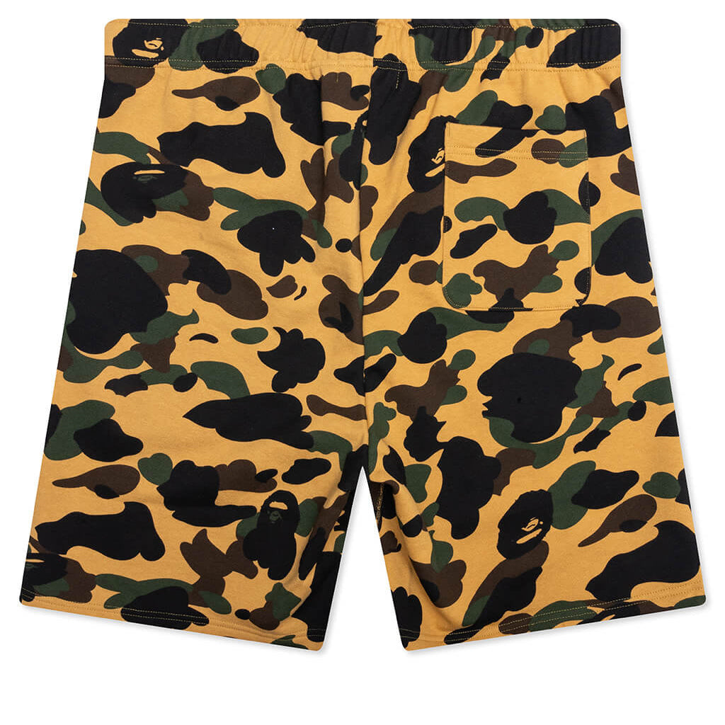 A BATHING APE 1st Camo Shark Regular Fit Sweat Shorts - Yellow