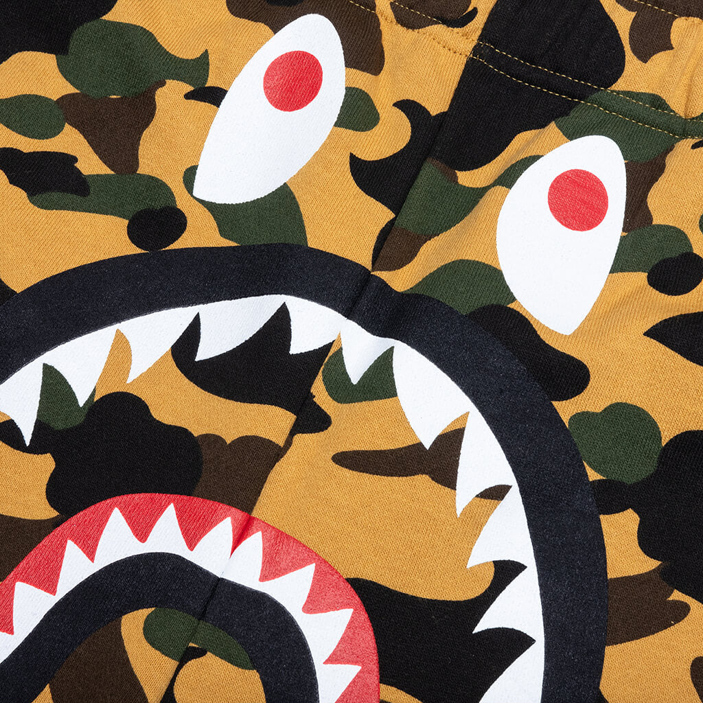 A BATHING APE 1st Camo Shark Regular Fit Sweat Shorts - Yellow