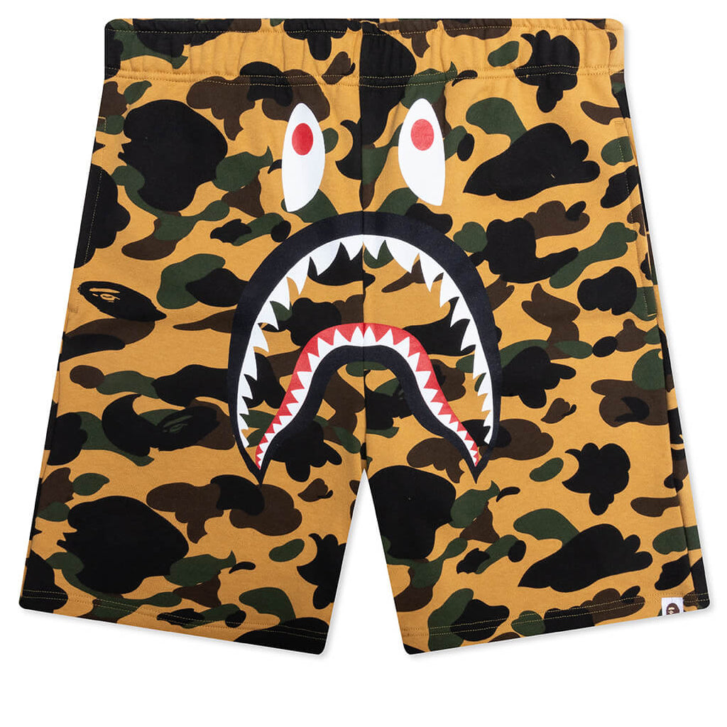 A BATHING APE 1st Camo Shark Regular Fit Sweat Shorts - Yellow