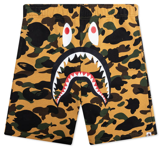 A BATHING APE 1st Camo Shark Regular Fit Sweat Shorts - Yellow
