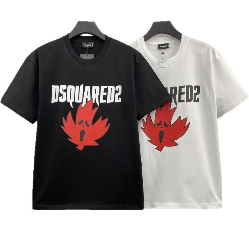 Dsquared2 Maple Leaf Monogram Print Trendy Short Sleeves NextBlock