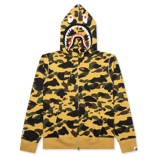 A BATHING APE 1st Camo 2nd Shark Full Zip Hoodie - Yellow