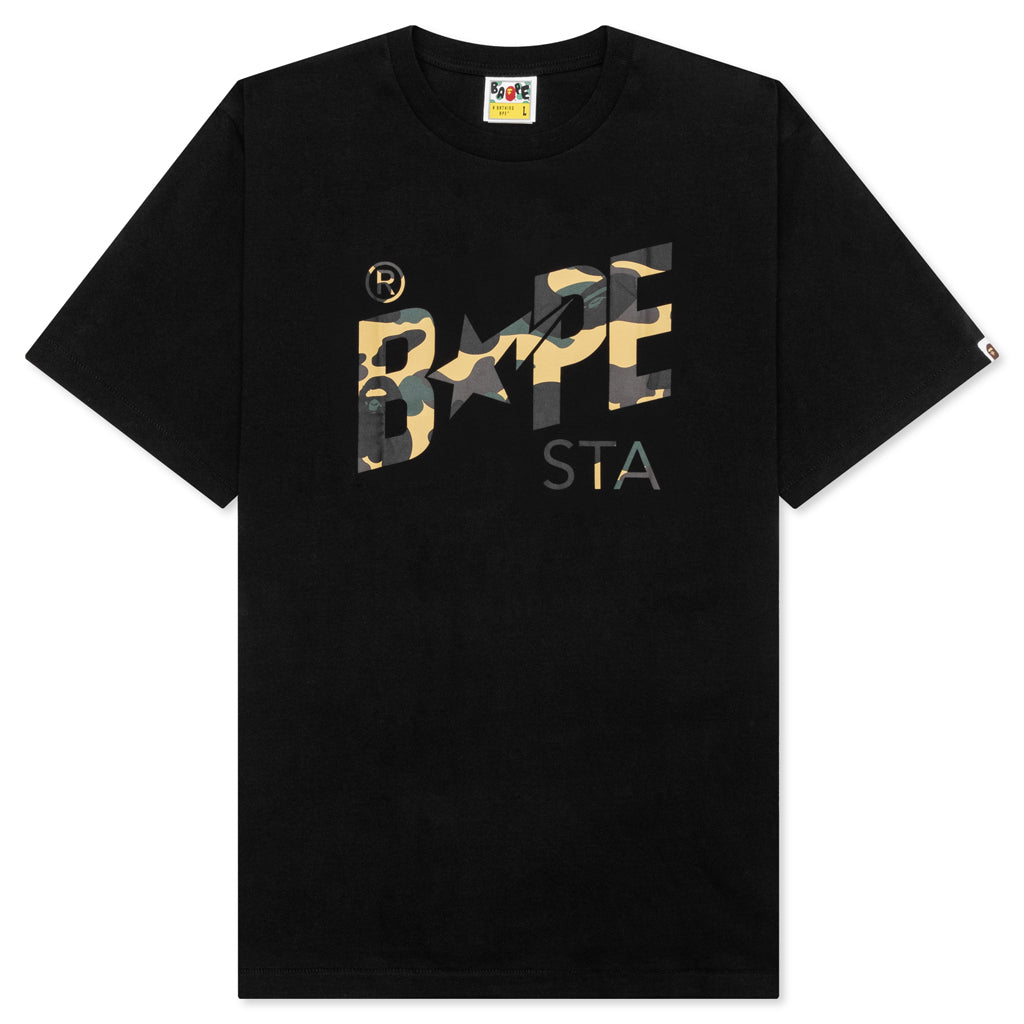 A BATHING APE 1st Camo Bape STA Tee - Black/Yellow