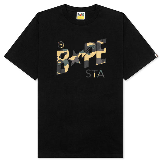 A BATHING APE 1st Camo Bape STA Tee - Black/Yellow